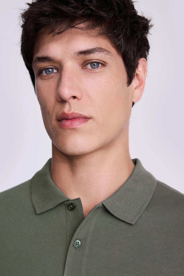 Khaki Pique Polo Shirt